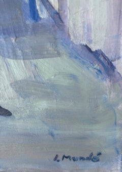 Plaza nueva Barcellona Spagna olio su tela pittura paesaggio urbano