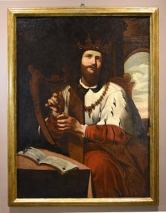 King David De Ríes Paint 17th Century Oil on canvas Old master Religious Spain