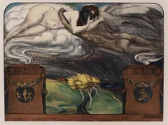 Electricity by Ignatius Taschner, Art Nouveau lithograph, 1897