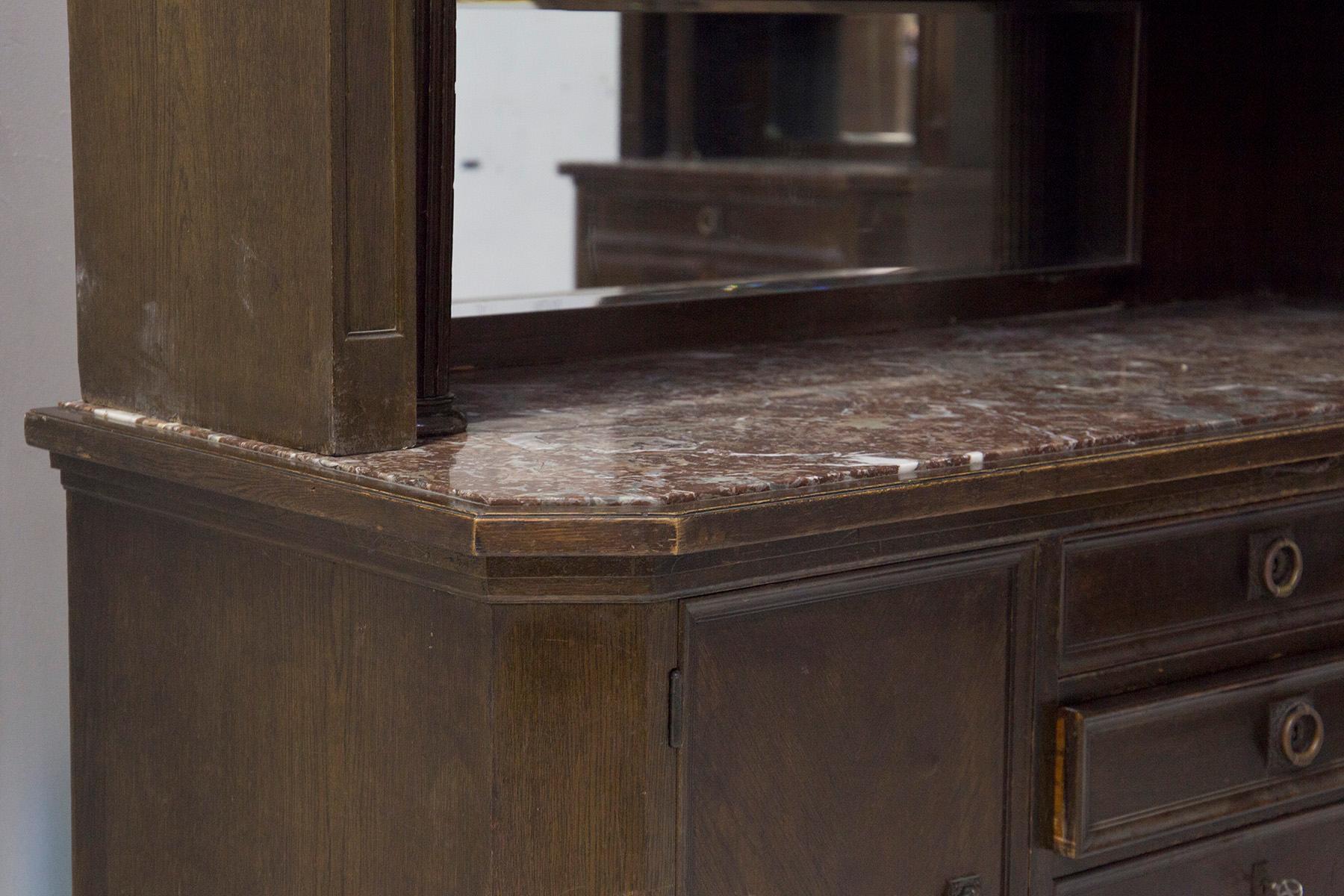 wood and marble sideboard