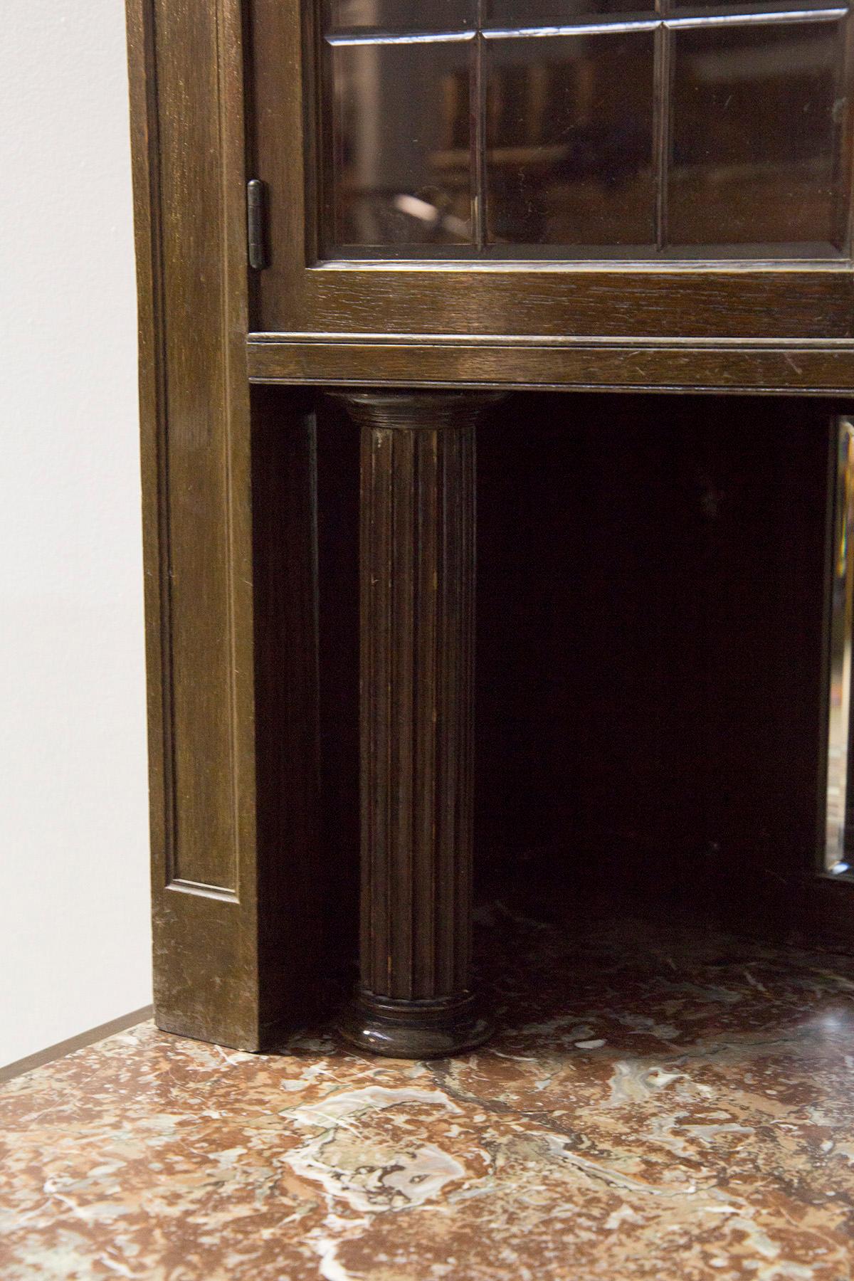 Ignaz Herlinger Wooden Sideboard in Marble and Brass In Good Condition For Sale In Milano, IT