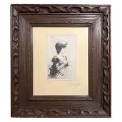 Ignaz Marcel Gaugengigl (Deutsch, 1855-1932) Profil einer Kaltnadelradierung von Frauen