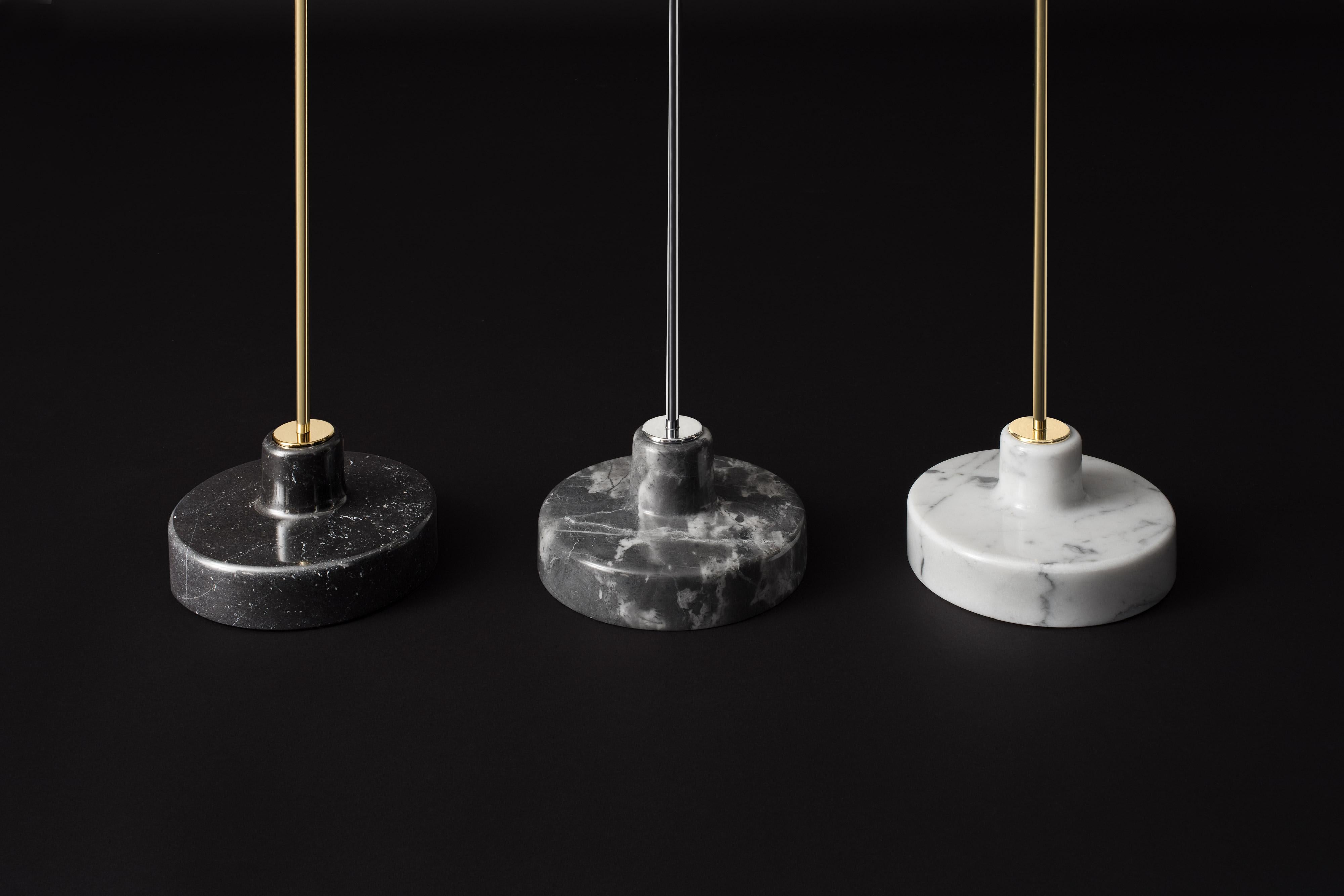 Painted Ignazio Gardella 'Alzabile' Floor Lamp in Brass and Black Marble for Tato Italia For Sale