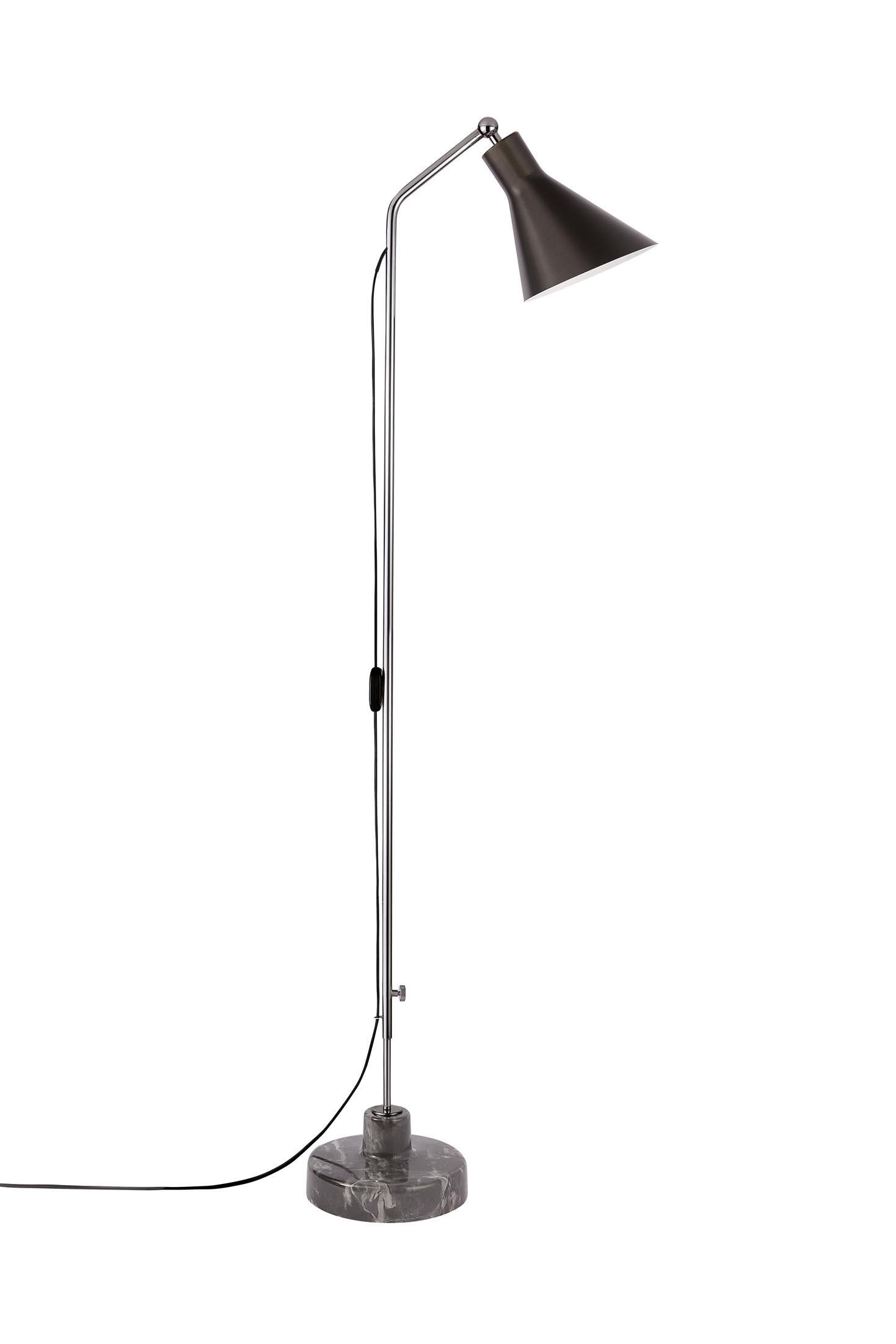 Ignazio Gardella 'Alzabile' Floor Lamp in Brass and Black Marble for Tato Italia For Sale 1