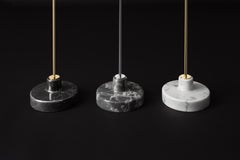 Lampadaire "Alzabile" d'Ignazio Gardella en laiton et marbre gris pour Tato Italia