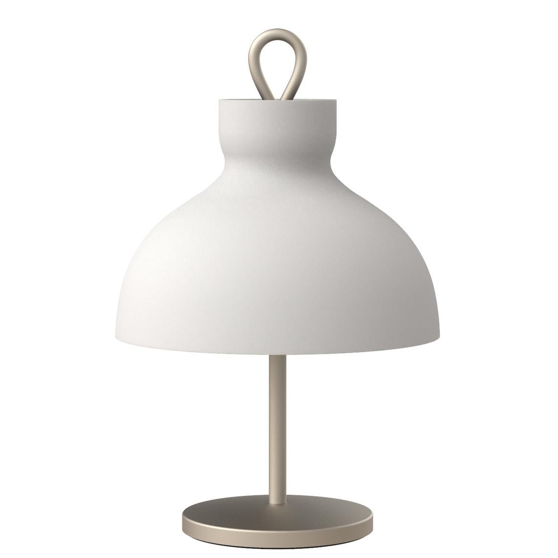Mid-Century Modern Ignazio Gardella 'Arenzano Bassa' Table Lamp in Glass and Satin Nickel For Sale