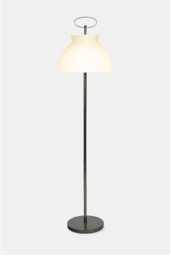 Ignazio Gardella Arenzano Floor Lamp Black Marble White Glass Metal