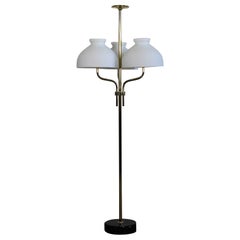 Ignazio Gardella Arenzano Floor Lamp in Brass and Opaline by Azucena 1970s