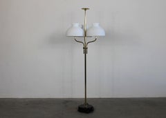 Ignazio Gardella Arenzano Floor Lamp in Brass and Opaline Glass by Azucena 1970s