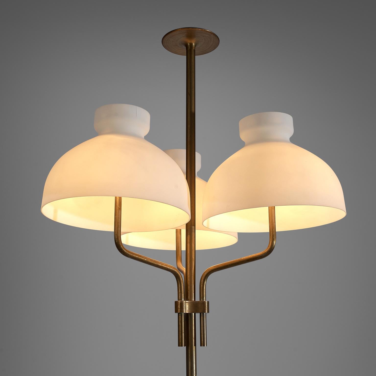 Mid-Century Modern Ignazio Gardella 'Arenzano' Floor Lamp in Brass and Opaline Glass