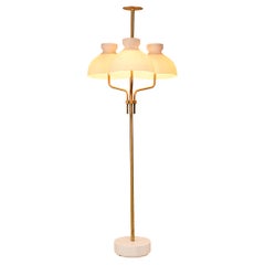 Ignazio Gardella 'Arenzano' Floor Lamp in Brass and Opaline Glass
