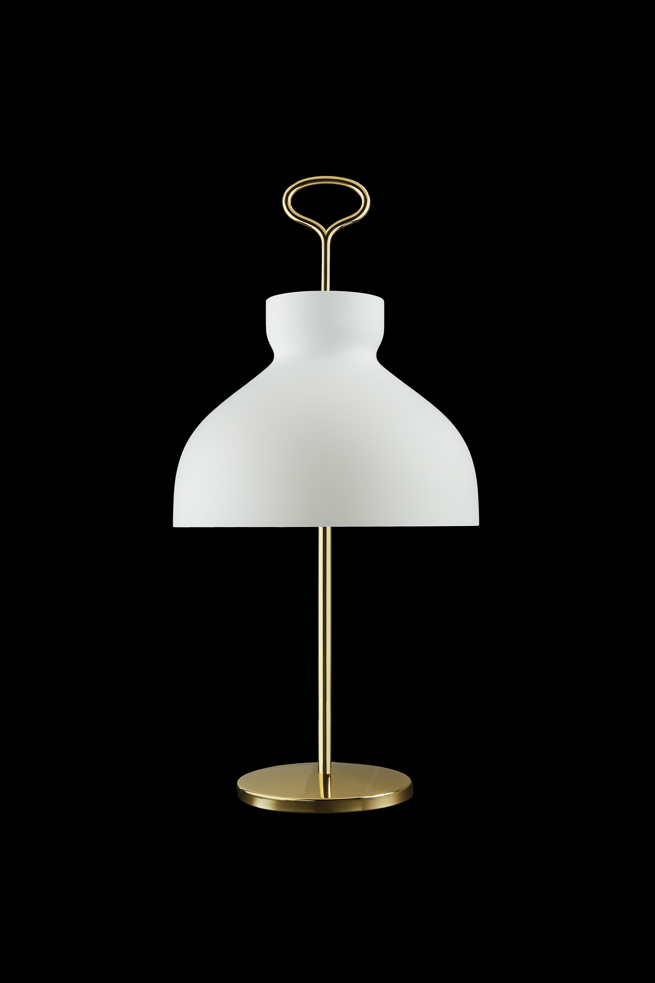 Contemporary Large Ignazio Gardella 'Arenzano' Table Lamp in Brass and Glass for Tato Italia For Sale