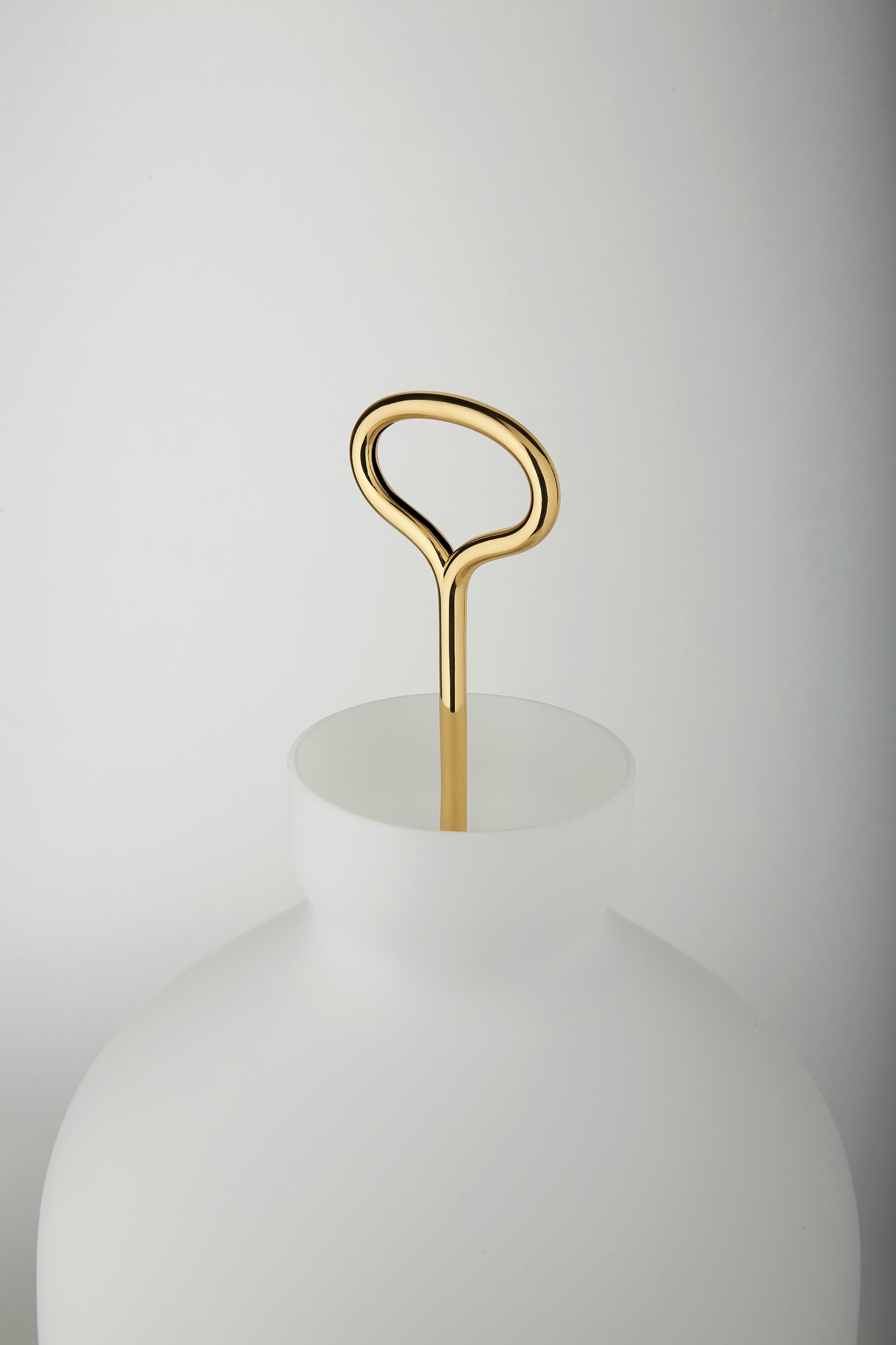 Italian Large Ignazio Gardella 'Arenzano' Table Lamp in Brass and Glass for Tato Italia For Sale