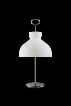 Large Ignazio Gardella 'Arenzano' Table Lamp in Chrome and Glass for Tato Italia
