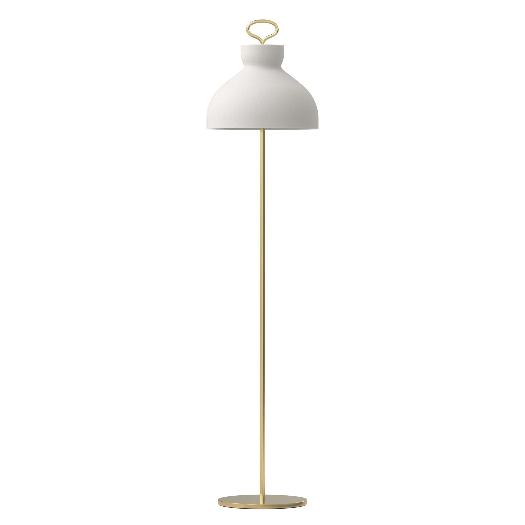 Italian Ignazio Gardella 'Arenzano Terra' Floor Lamp in Brass and Glass For Sale