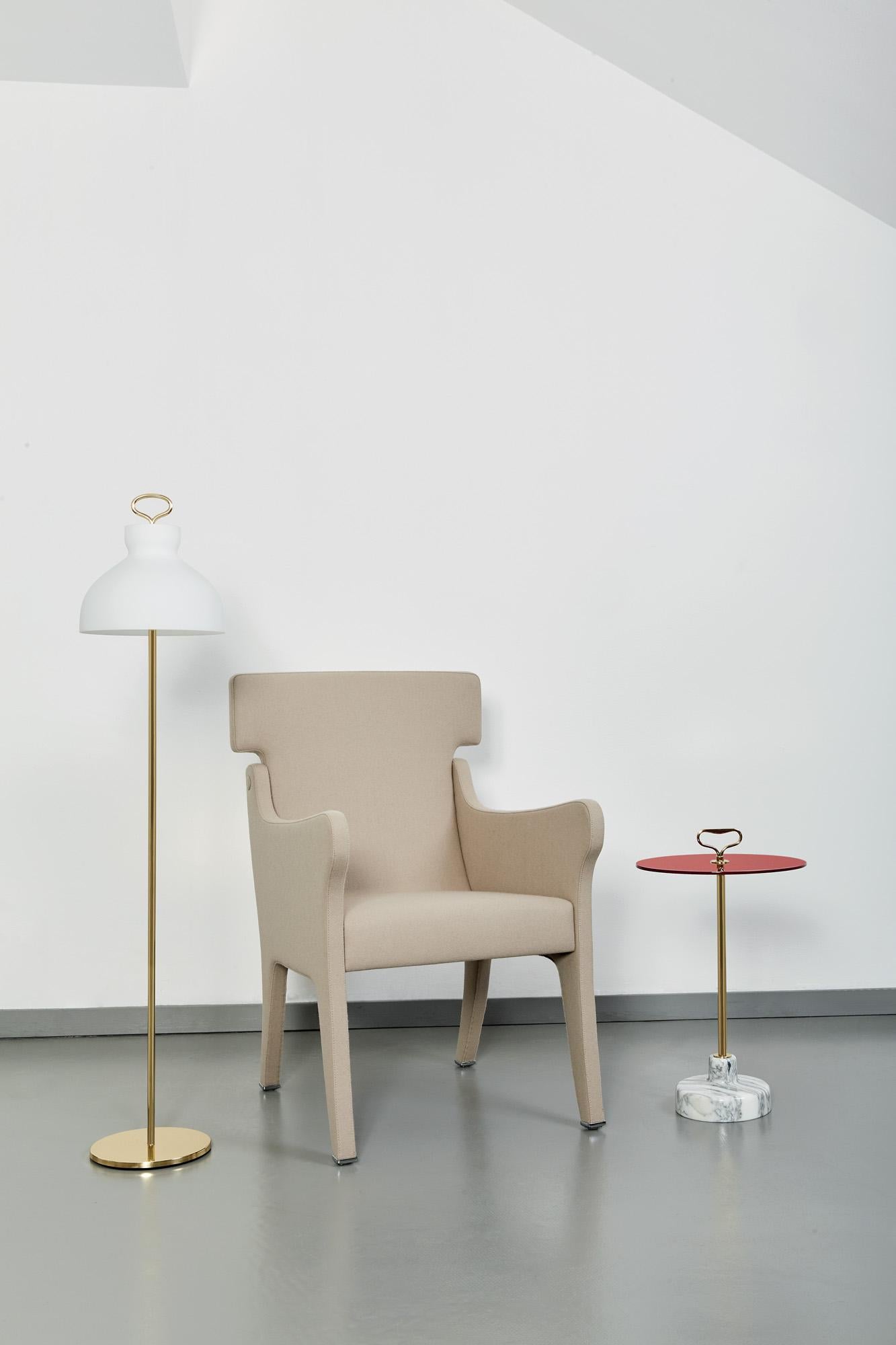 Contemporary Ignazio Gardella 'Arenzano Terra' Floor Lamp in Brass and Glass For Sale