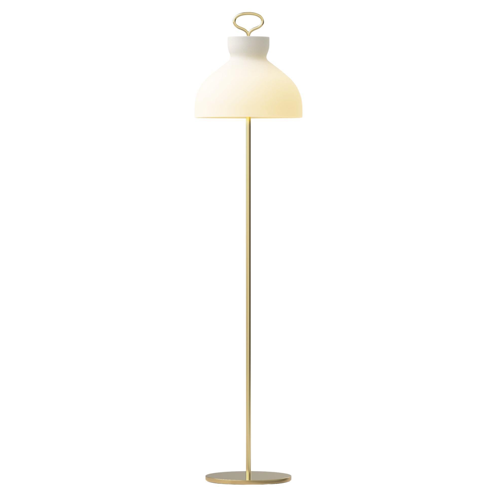 Ignazio Gardella 'Arenzano Terra' Floor Lamp in Brass and Glass