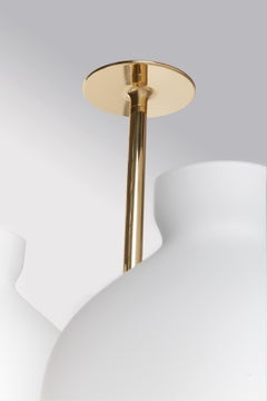 Lampadaire "Arenzano Tre Fiamme" d'Ignazio Gardella en marbre blanc et laiton