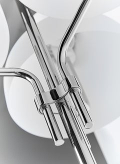 Ignazio Gardella 'Arenzano Tre Fiamme' Table Lamp in Black Marble and Chrome