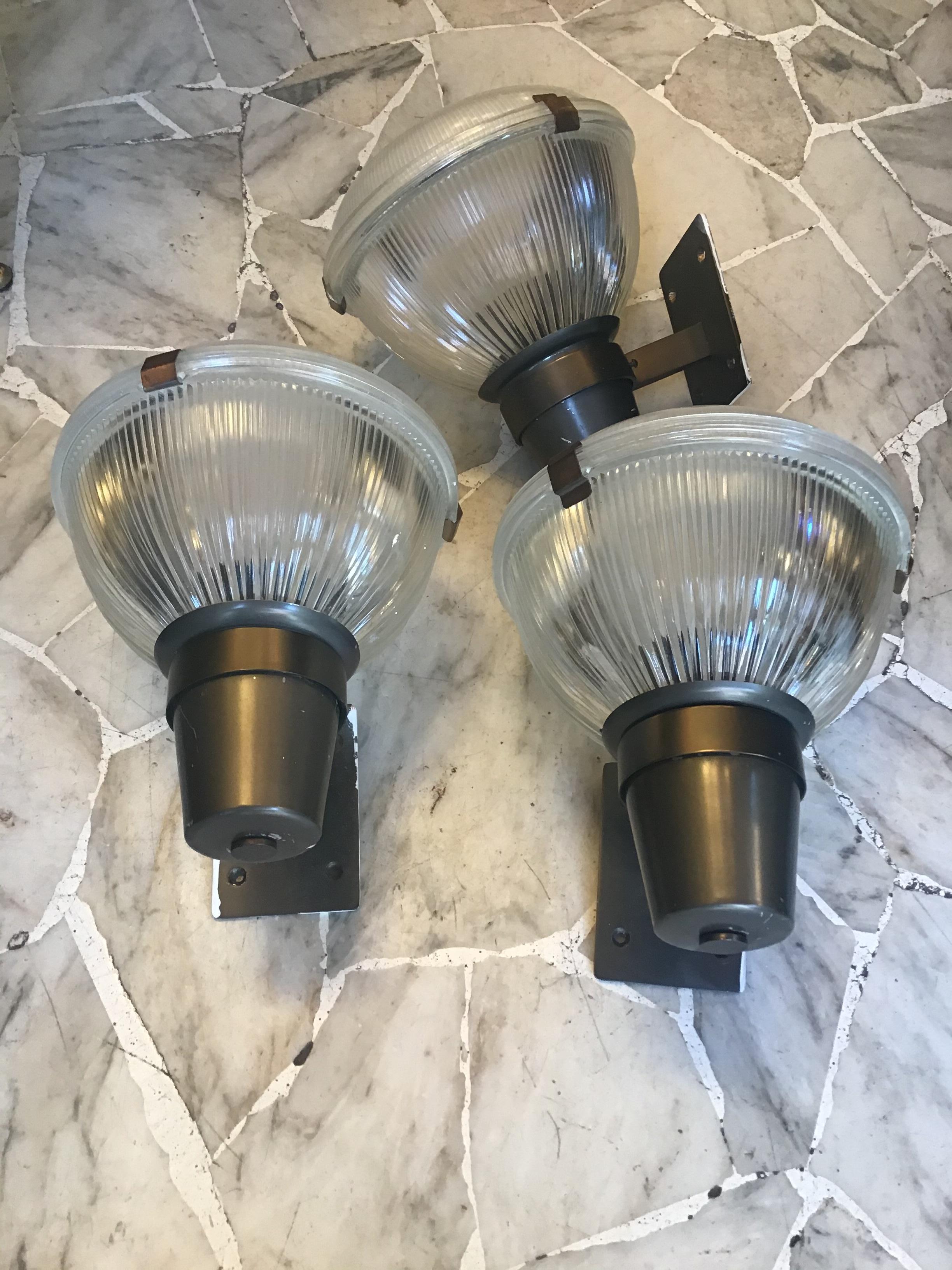 Ignazio Gardella Azucena Sconces Brass Glass Burnished Brass 1960 Italy In Good Condition For Sale In Milano, IT