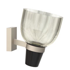 Ignazio Gardella 'Coppa Aperta Applique' Wall Lamp in Black and Nickel