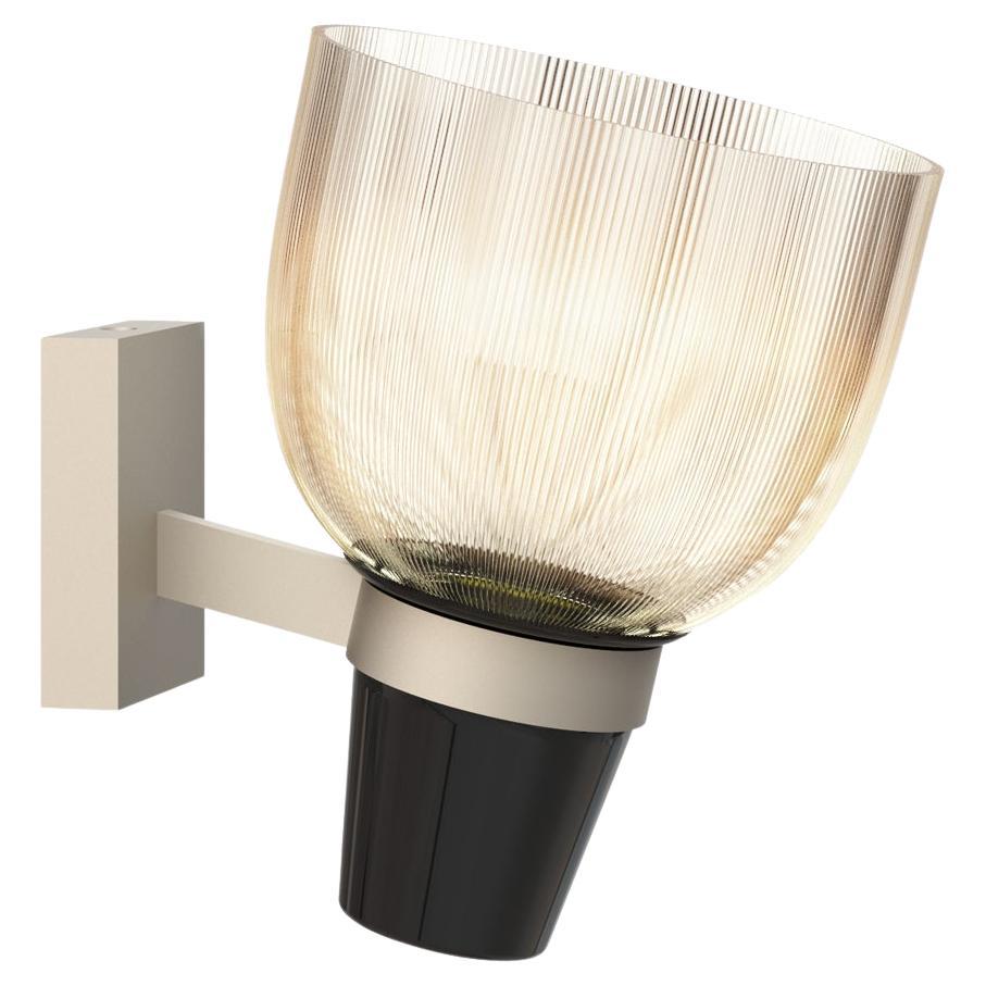 Ignazio Gardella 'Coppa Aperta Applique' Wall Lamp in Black and Nickel