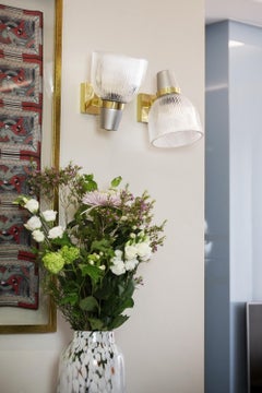 Ignazio Gardella 'Coppa Aperta Applique' Wall Lamp in Silver and Brass