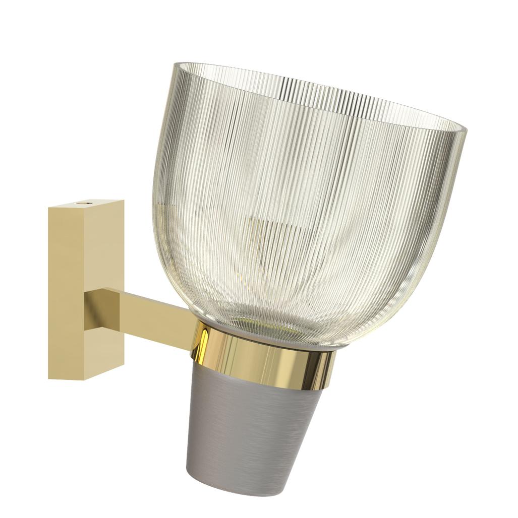 Ignazio Gardella 'Coppa Aperta Applique' Wall Lamp in Silver and Brass For Sale 1