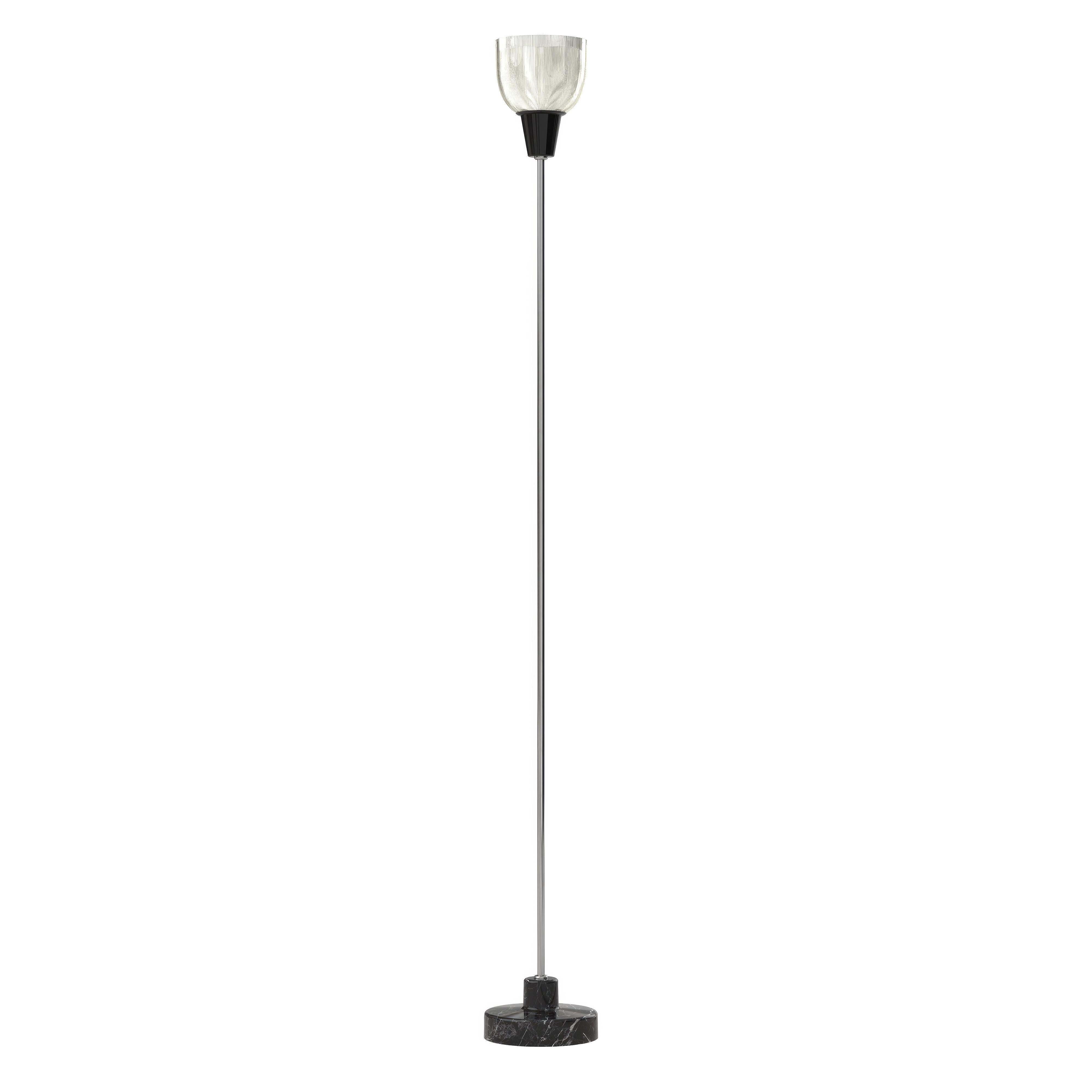 Contemporary Ignazio Gardella 'Coppa Aperta Piantana' Floor Lamp in White Marble and Brass For Sale