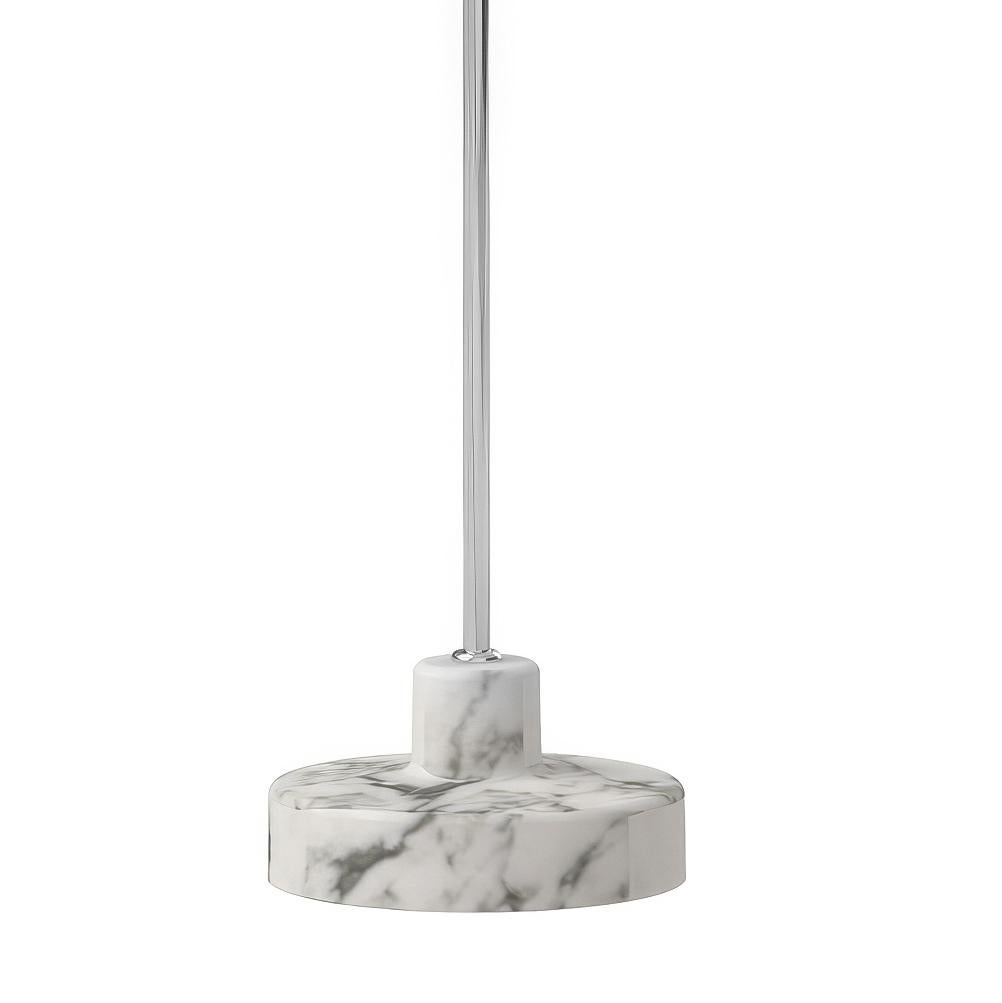 Mid-Century Modern Ignazio Gardella 'Coppa Aperta Piantana' Floor Lamp in White Marble and Chrome For Sale