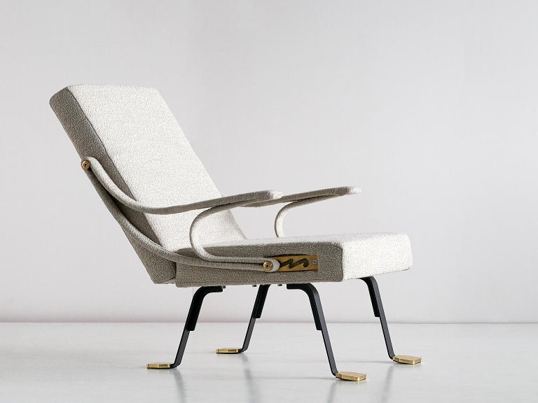 Ignazio Gardella 'Digamma' Armchair in Beige Raf Simons Kvadrat Bouclé Fabric For Sale 5