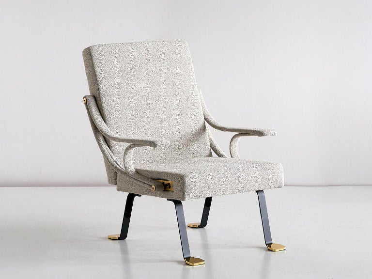Modern Ignazio Gardella 'Digamma' Armchair in Beige Raf Simons Kvadrat Bouclé Fabric For Sale