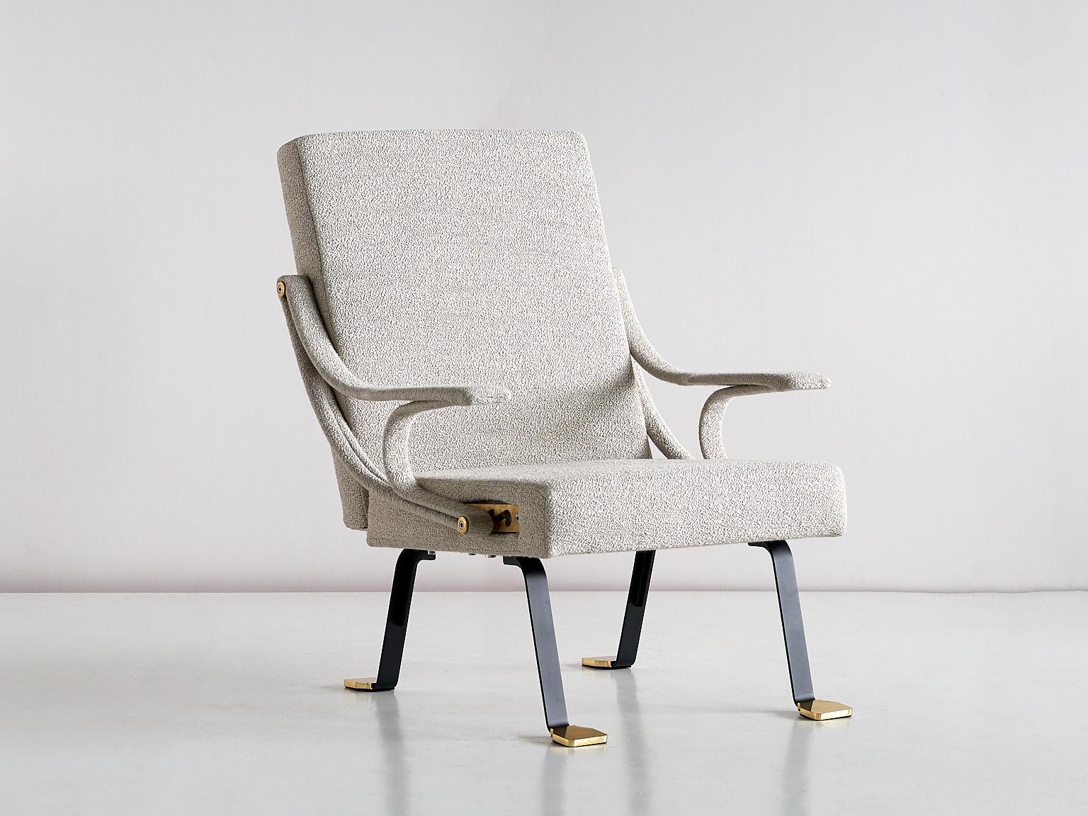 Contemporary Ignazio Gardella 'Digamma' Armchair in Beige Raf Simons Kvadrat Bouclé Fabric