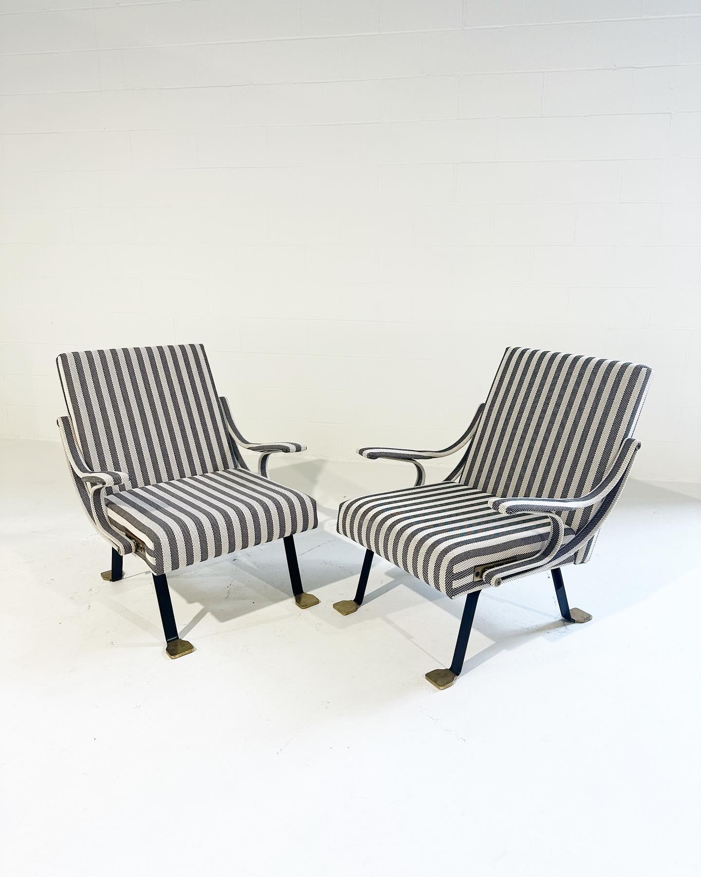 navy and white striped chair
