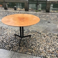 Ignazio Gardella Dining Table Brass Iron Wood, 1950, Italy