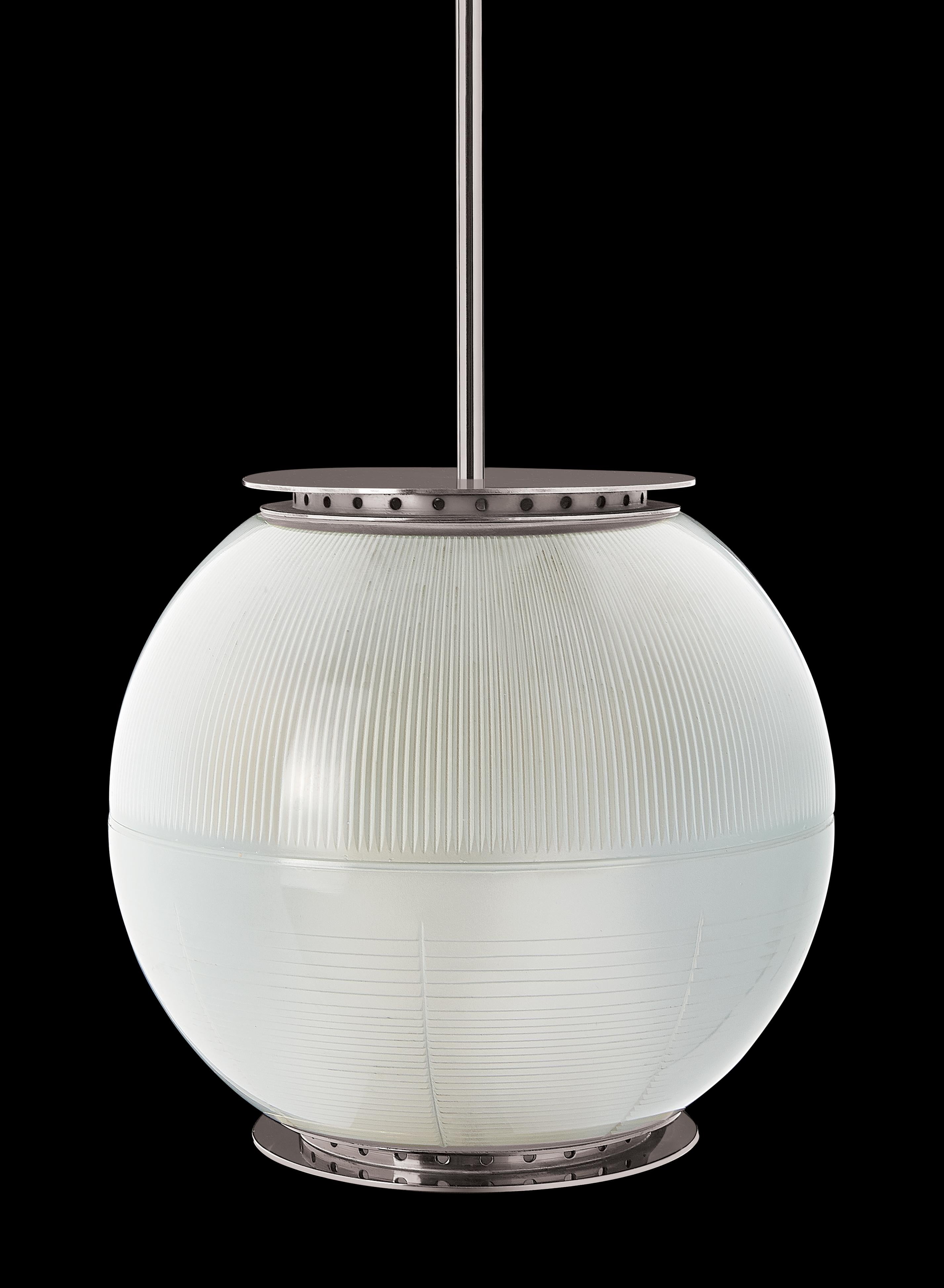 Ignazio Gardella 'Doppio Vetro' Pendant Lamp in Brass and Glass for Tato Italia For Sale 1