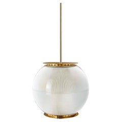 Ignazio Gardella 'Doppio Vetro' Pendant Lamp in Brass and Glass for Tato Italia