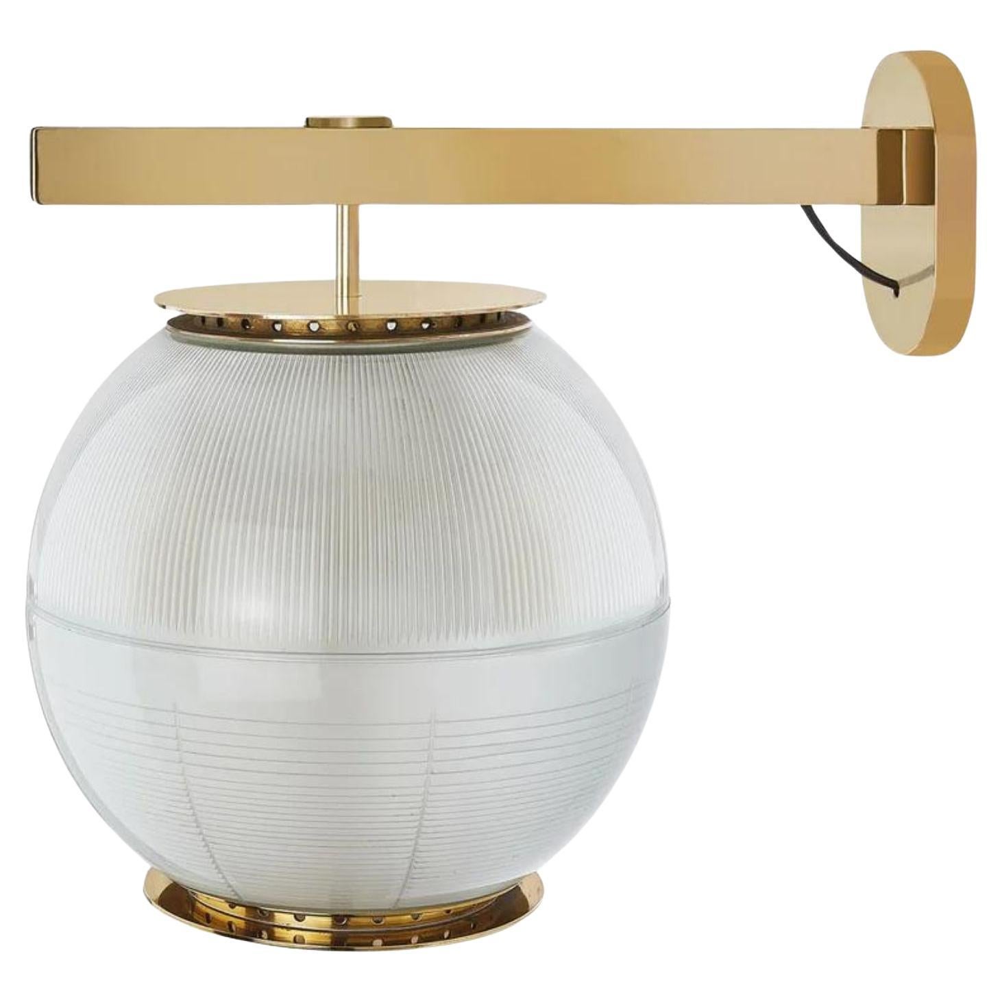 Ignazio Gardella 'Doppio Vetro' Wall Lamp in Brass and Glass for Tato Italia For Sale