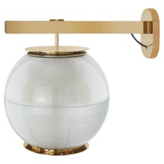 Lampe murale Doppio Vetro d'Ignazio Gardella en laiton et verre pour Tato Italia