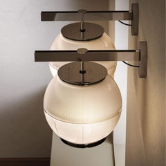 Lampe murale Doppio Vetro d'Ignazio Gardella en chrome et verre pour Tato Italia