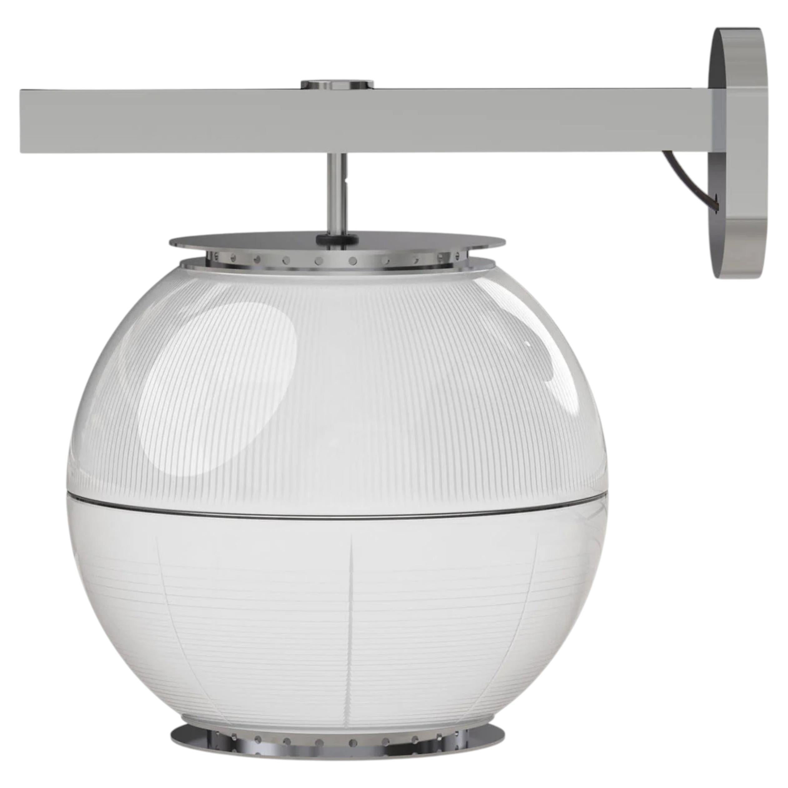 Lampe murale Doppio Vetro d'Ignazio Gardella en chrome et verre pour Tato Italia
