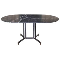Ignazio Gardella for Azucena, Dining Table in Black Marquinia Marble, 1950