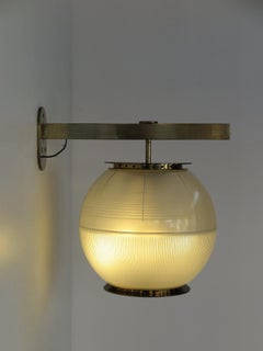 Ignazio Gardella for Azucena Italian LP7 Brass Glass Wall Lignt Sconce 1950s