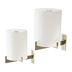 Ignazio Gardella for Azucena Pair of Opaline Glass Wall Lights