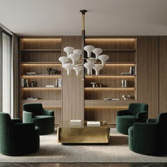 Ignazio Gardella 'Galleria' 12-Arm Brass and Glass Chandelier for Tato Italia