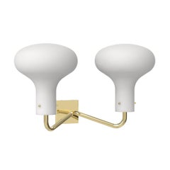 Ignazio Gardella 'Galleria' 2-Arm Wall Lamp in Brass and Glass for Tato Italia