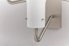 Ignazio Gardella 'Galleria' 3-Arm Nickel and Glass Wall Lamp for Tato Italia