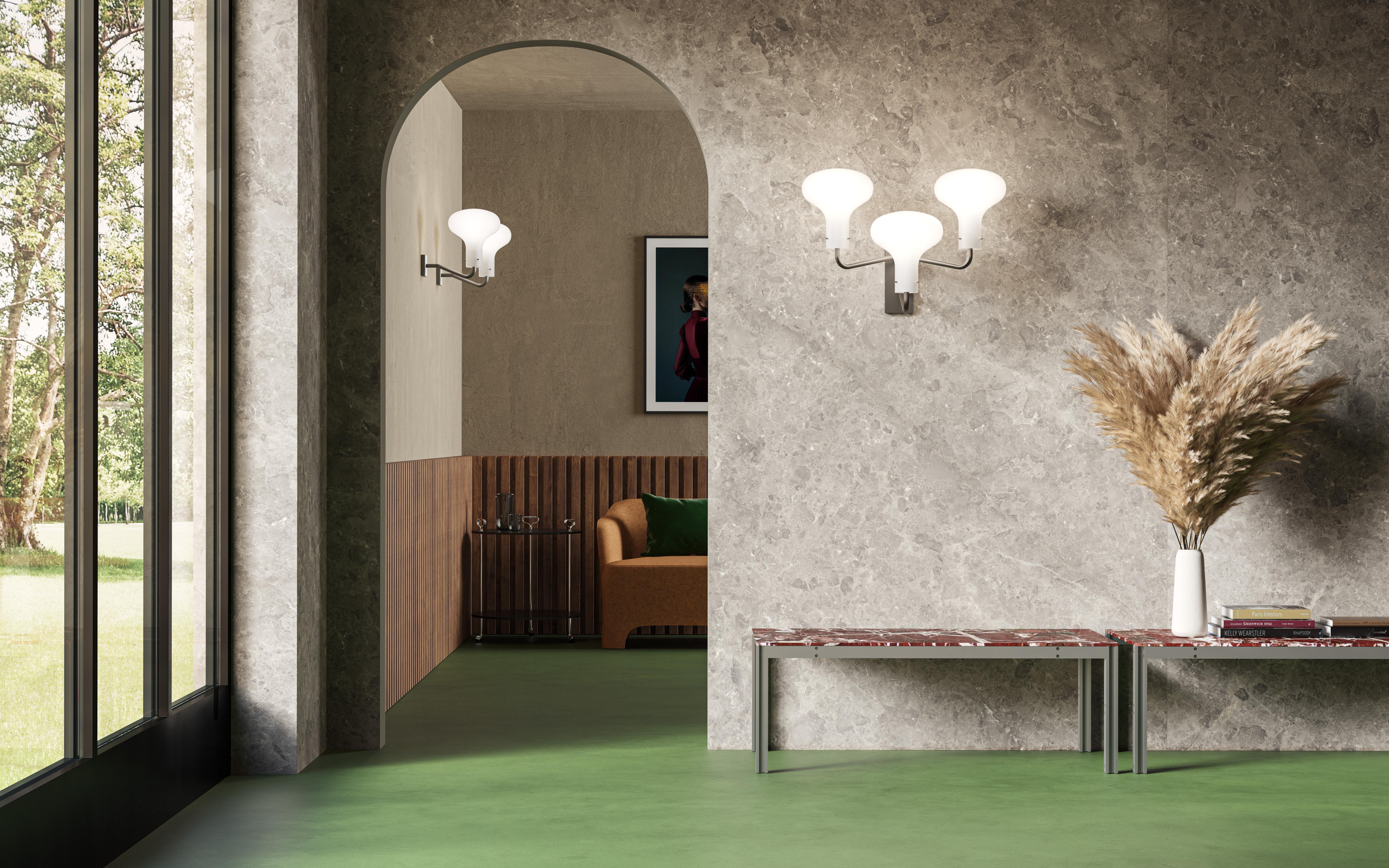 Italian Ignazio Gardella 'Galleria' 3-Arm Wall Lamp in Brass and Glass for Tato Italia For Sale