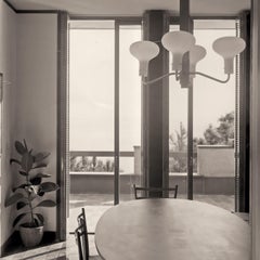 Ignazio Gardella 'Galleria' 4-Arm Brass and Glass Chandelier for Tato Italia