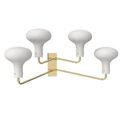 Ignazio Gardella 'Galleria' 4-Arm Wall Lamp in Brass and Glass for Tato Italia